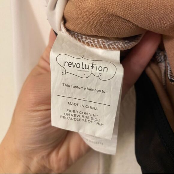 Revolution Dance Costume unitard black white ISOLATED INCIDENT RC24578 LC child - Picture 7 of 12